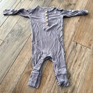 Posh Peanut Ribbed Henley Romper
